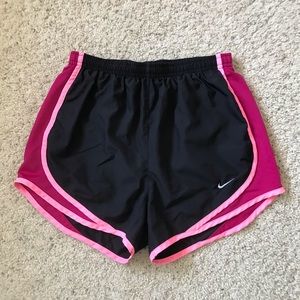 Black and Pink Nike Dri-Fit, Lined Running Shorts